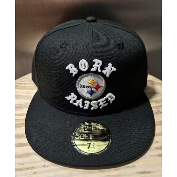 Born X Raised × NEW ERA NFL + STEELERS FITTED ROCKER HAT: BLACK